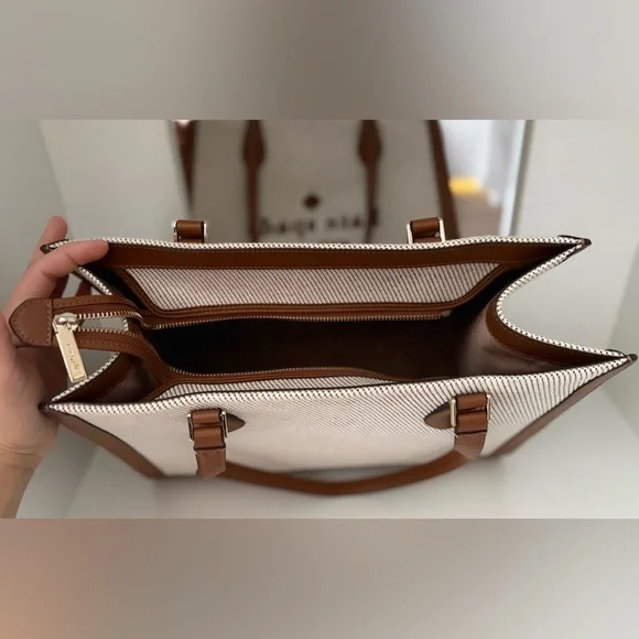 Kate Spade Ellie Large Canvas & Leather
Tote - Warm Gingerbread - NWOT - Picture 10 of 16